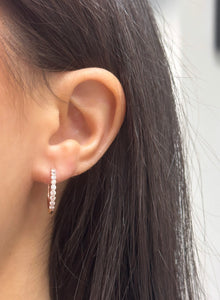 14kt Rose Gold Diamond Huggie Earrings
