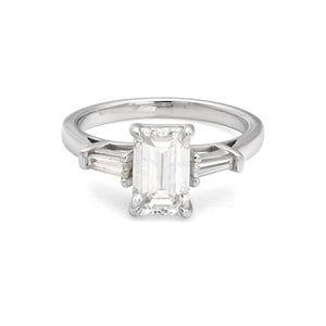 1.73ct Clarity Enhanced Emerald Cut Diamond Engagement Ring