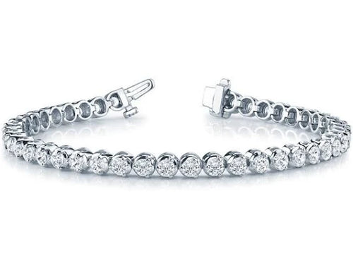 10.25 Carats 14kt White Gold Diamond Tennis Bracelet Illusion Set