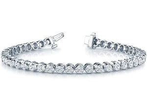 10.25 Carats 14kt White Gold Diamond Tennis Bracelet Illusion Set
