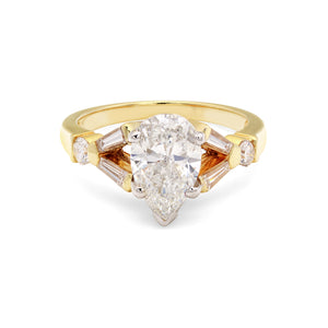 14kt White and Yellow Gold 2.03ct Pear Shape Ring