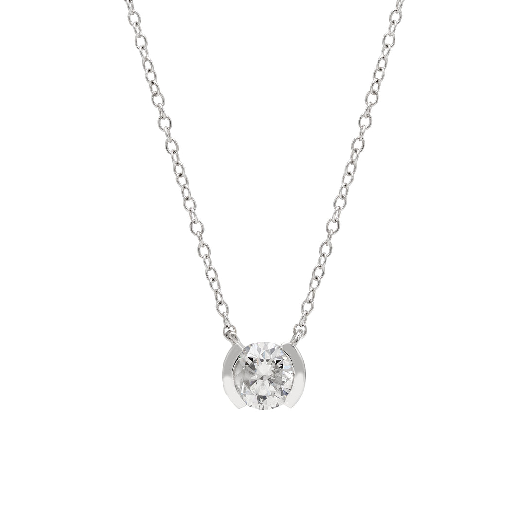 14kt White Gold 1.07ct Lab Created Pendant