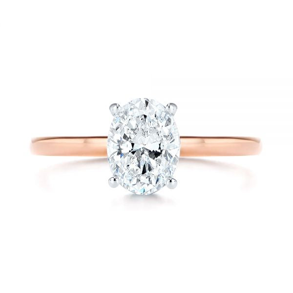2.85 Carats Oval Diamond Two-Tone 14kt Gold Engagement Ring