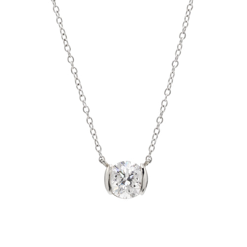14kt White Gold 1.99ct Lab Created Diamond Pendant