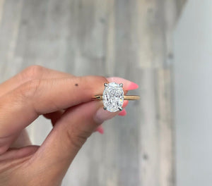 3.01 carat Oval Lab Grown Solitaire Ring