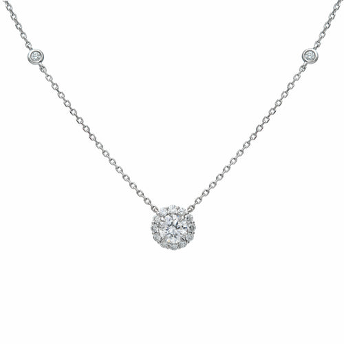 14kt Diamond Halo Necklace