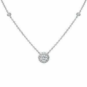 14kt Diamond Halo Necklace