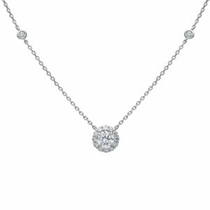 14kt Diamond Halo Necklace