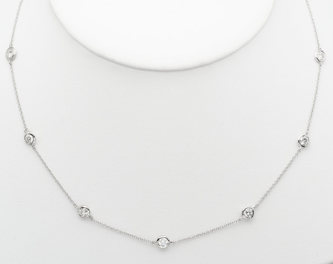 14kt White Gold Diamond By the Yard Necklace