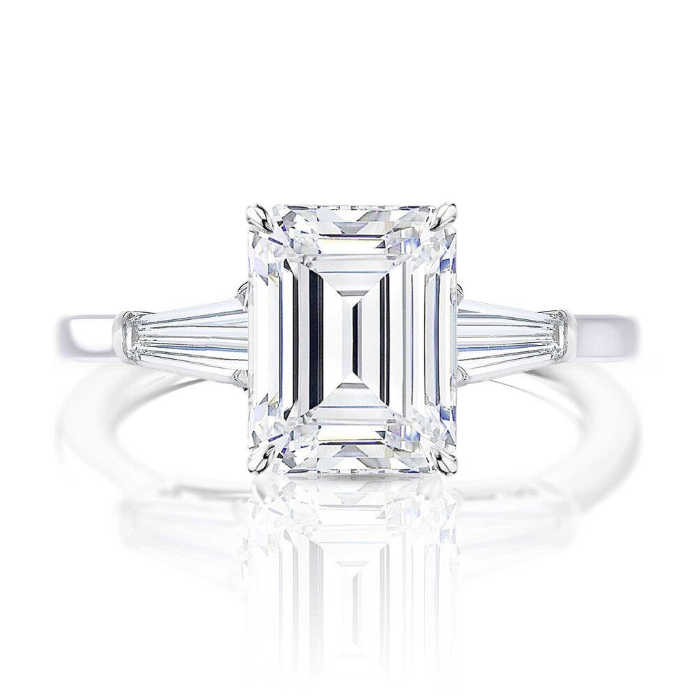 GIA F VVS1 2.01 Carats Emerald Cut Engagement Ring