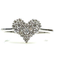 Load image into Gallery viewer, 14kt White Gold Pave Heart Ring