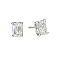 Load image into Gallery viewer, Emerald Cut 3.13ctw GIA Diamond Stud Earrings