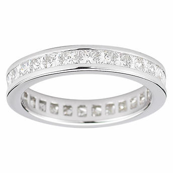 Channel Set Princess Cut Diamond Eternity Band 2.50 Carats